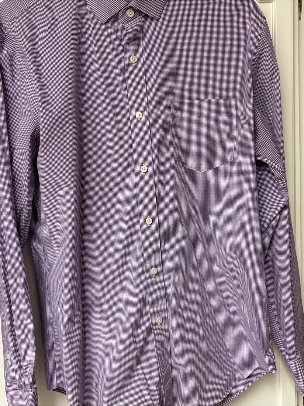J. Crew Lavender Micro-Check Dress Shirt
